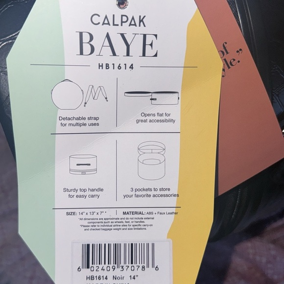 NWT Black Calpak Travel Hat box in Black Faux Croc🖤🖤 - Picture 6 of 6